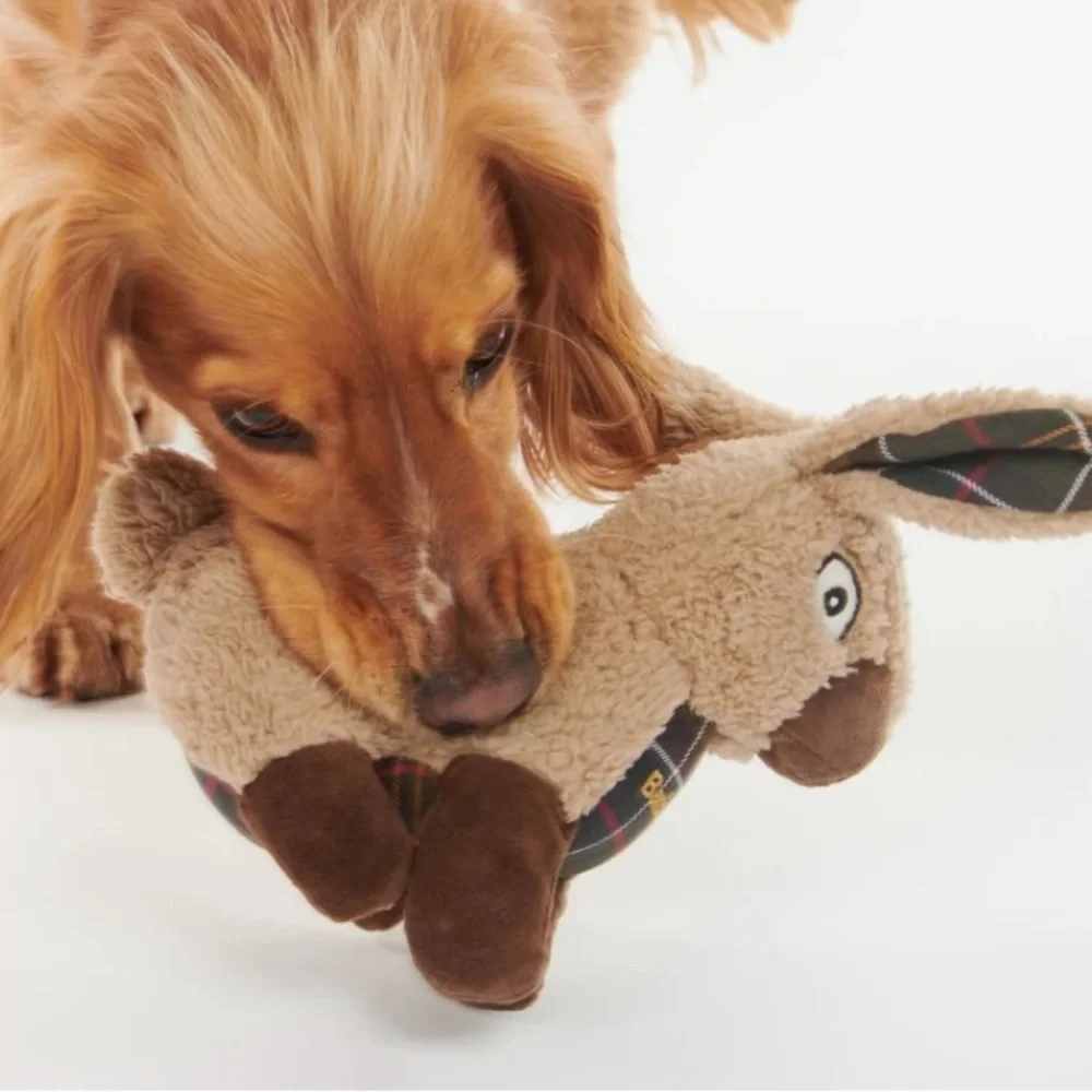 Barbour Dog Toy Rabbit Plaid Stuffed Logo Squeaker Dog Toy 🐾Best Friend